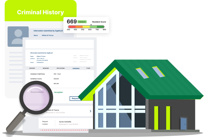 Rental accounting records and property illustration