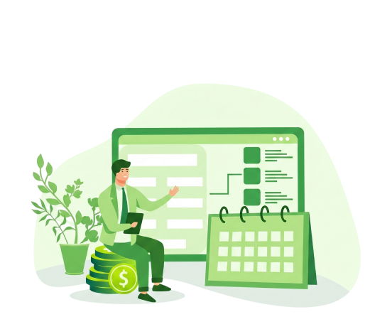 Accounting activity connected to property operations illustration