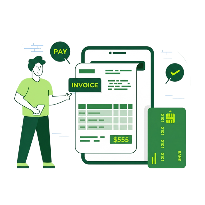 Property manager reviewing rental records on a mobile app