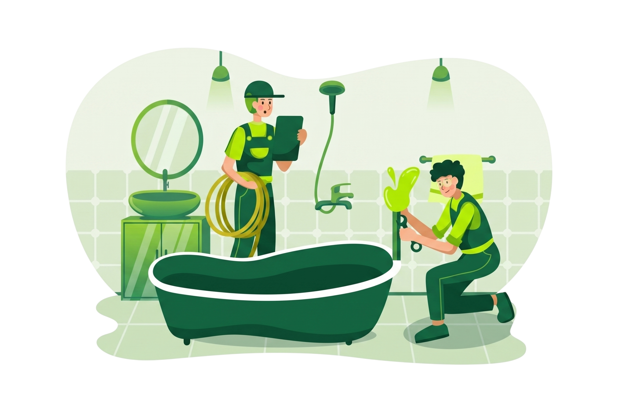 Maintenance professionals completing property repair work