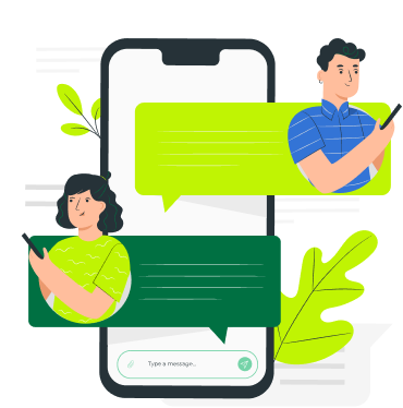 Maintenance requests coming in through chat messages illustration