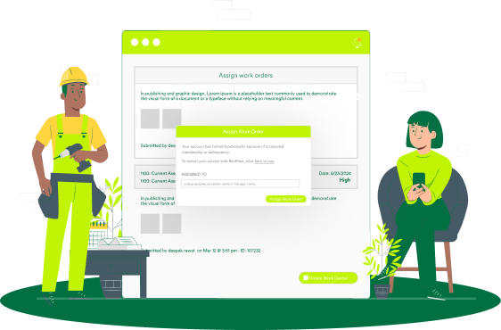 Assigning a maintenance work order illustration