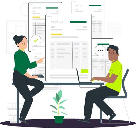 Property team preparing owner reports illustration