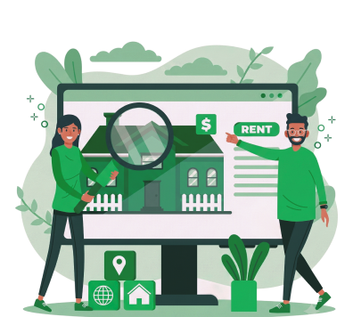 Professional property management work illustration