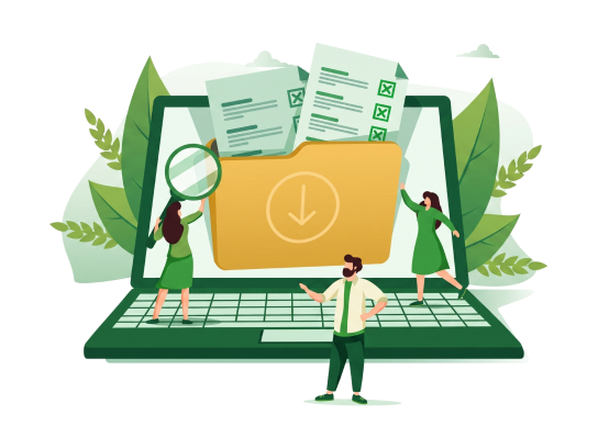 Organizing scattered rental files illustration